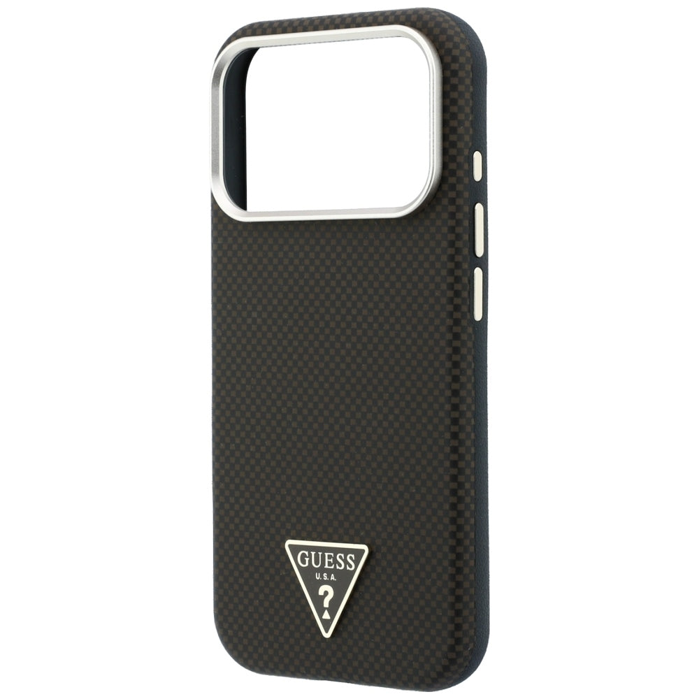 Etui MagSafe do Apple iPhone 18 Pro Max / 17 Pro Max, Guess, Kevlar Triangle Logo, Brązowe
