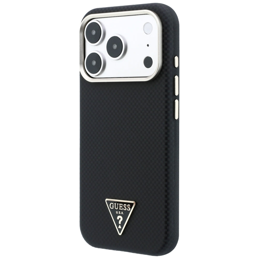 Etui MagSafe do Apple iPhone 18 Pro Max / 17 Pro Max, Guess, Kevlar Triangle Logo, czarne