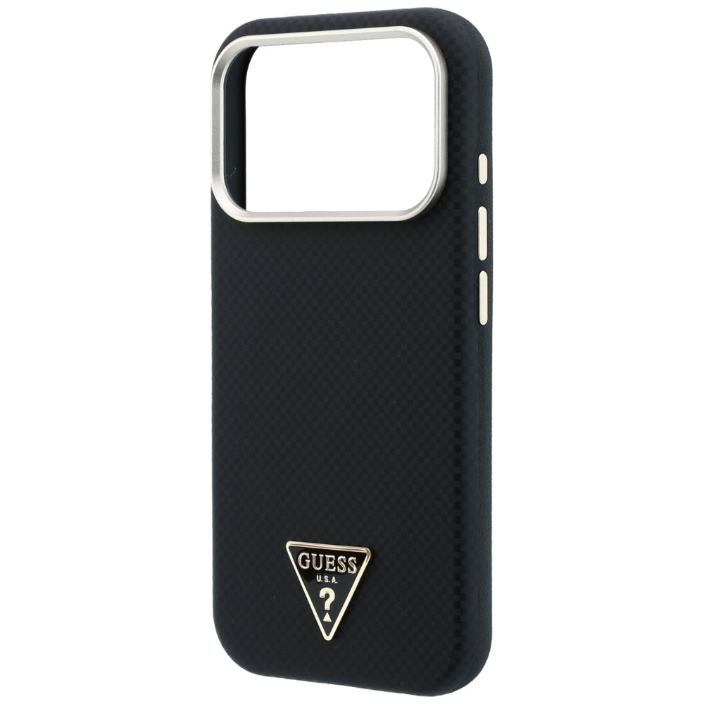 Etui MagSafe do Apple iPhone 18 Pro Max / 17 Pro Max, Guess, Kevlar Triangle Logo, czarne