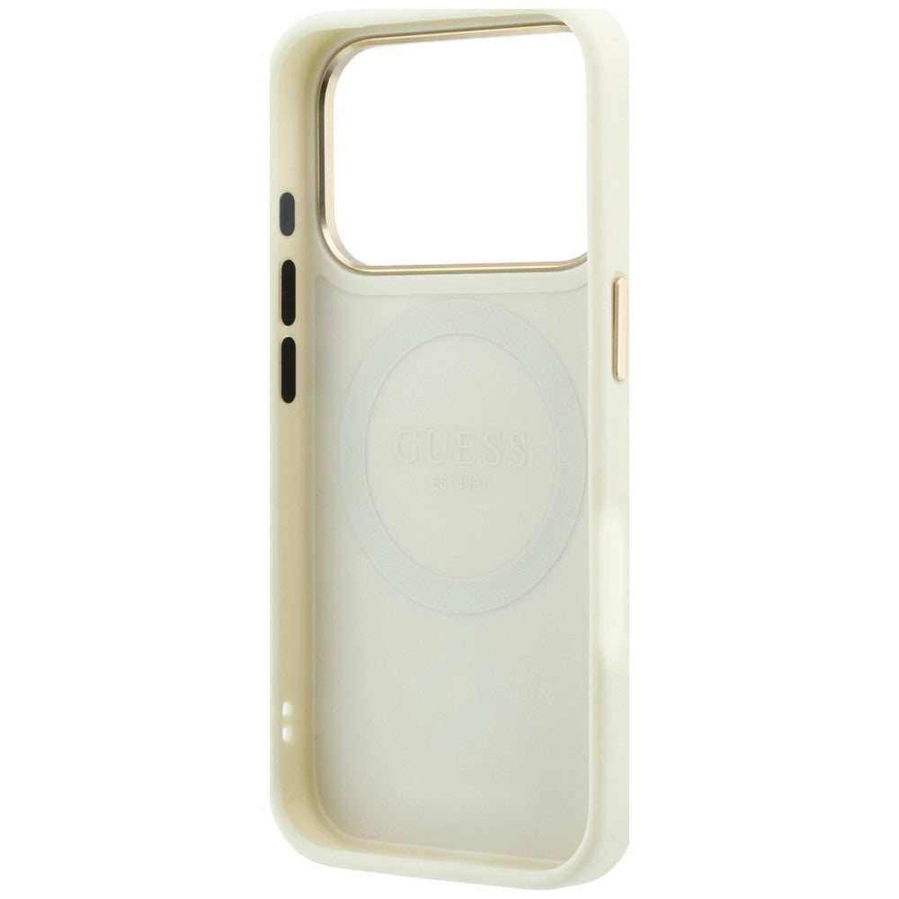 Etui MagSafe do Apple iPhone 18 Pro Max / 17 Pro Max, Guess, Peony 4G Small Logo, Beżowe