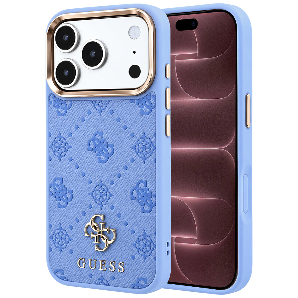Etui MagSafe do Apple iPhone 18 Pro Max / 17 Pro Max, Guess, Peony 4G Small Logo, Bleu