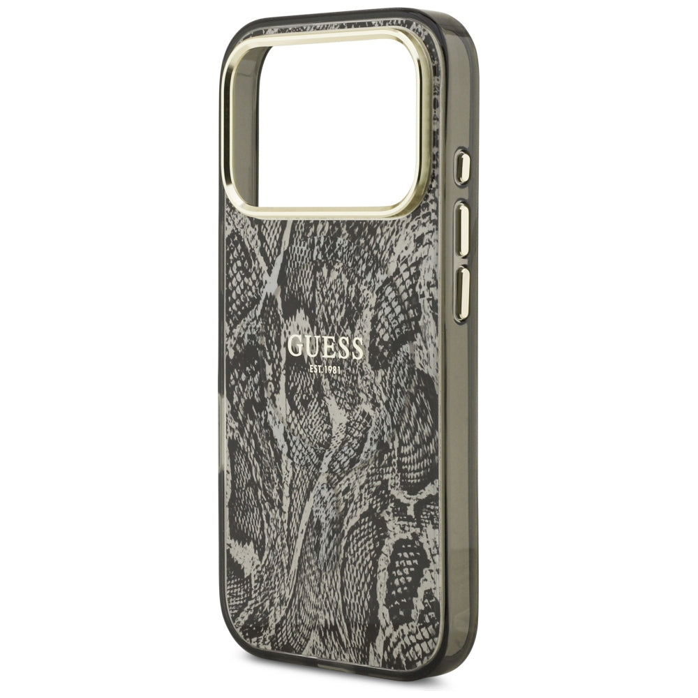 Etui MagSafe do Apple iPhone 18 Pro Max / 17 Pro Max, Guess, wzór pytona, czarne