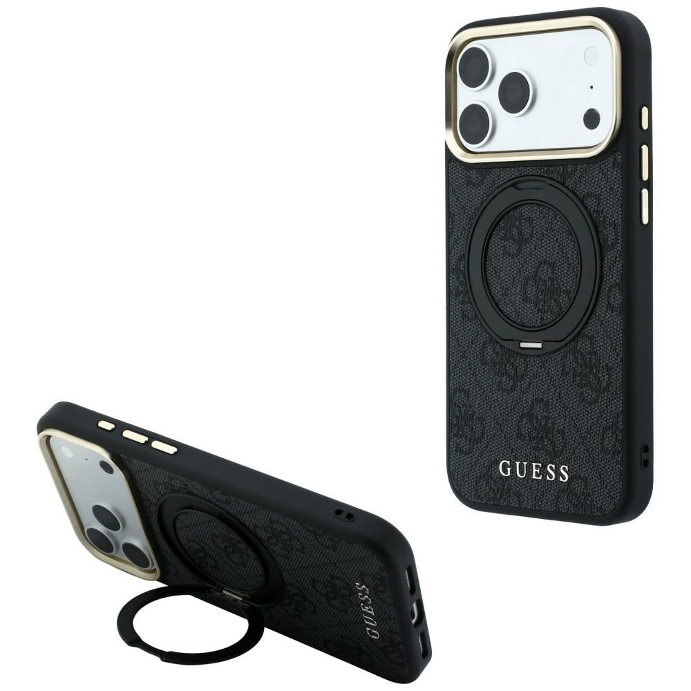 Etui MagSafe do Apple iPhone 18 Pro Max / 17 Pro Max, Guess, Ring Stand Classic Logo, Czarna