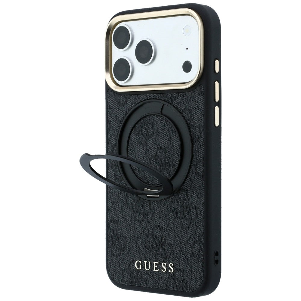 Etui MagSafe do Apple iPhone 18 Pro Max / 17 Pro Max, Guess, Ring Stand Classic Logo, Czarna