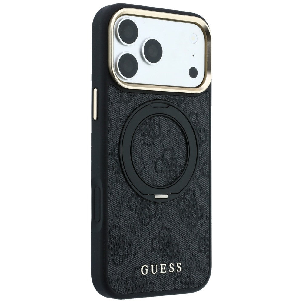 Etui MagSafe do Apple iPhone 18 Pro Max / 17 Pro Max, Guess, Ring Stand Classic Logo, Czarna
