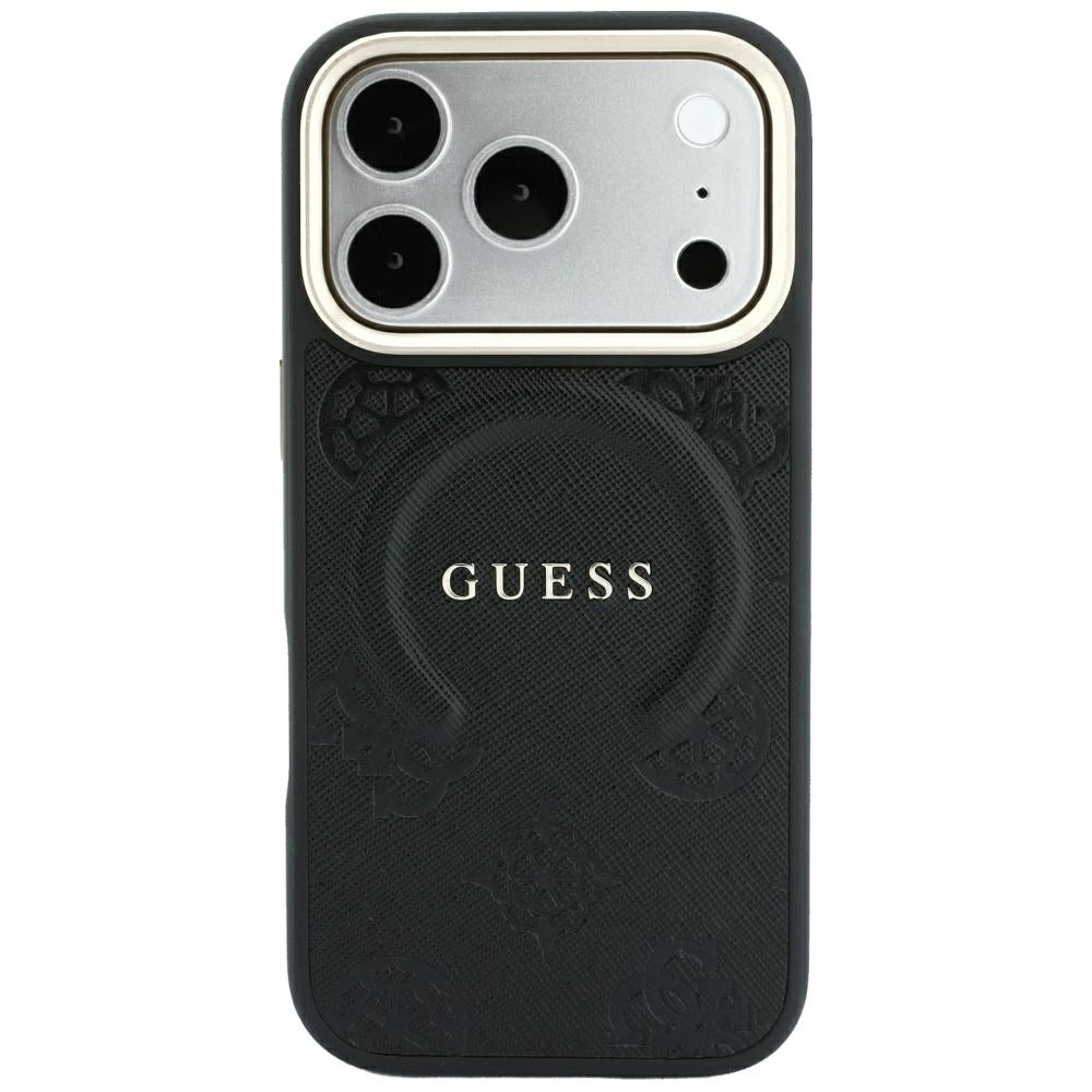 Etui MagSafe do Apple iPhone 18 Pro Max / 17 Pro Max, Guess, Saffiano Peony Ring, czarne