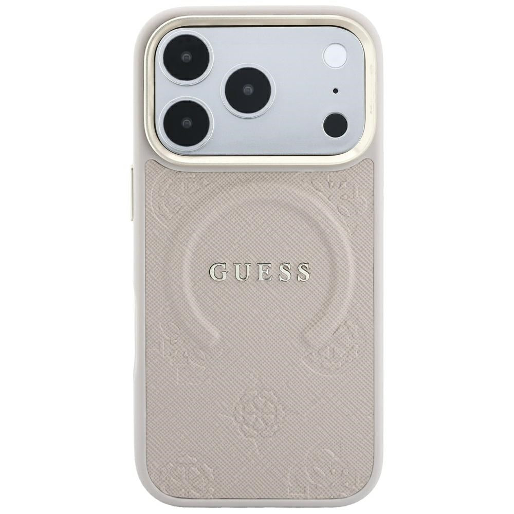 Etui MagSafe do Apple iPhone 18 Pro Max / 17 Pro Max, Guess, Saffiano Peony Ring, różowe