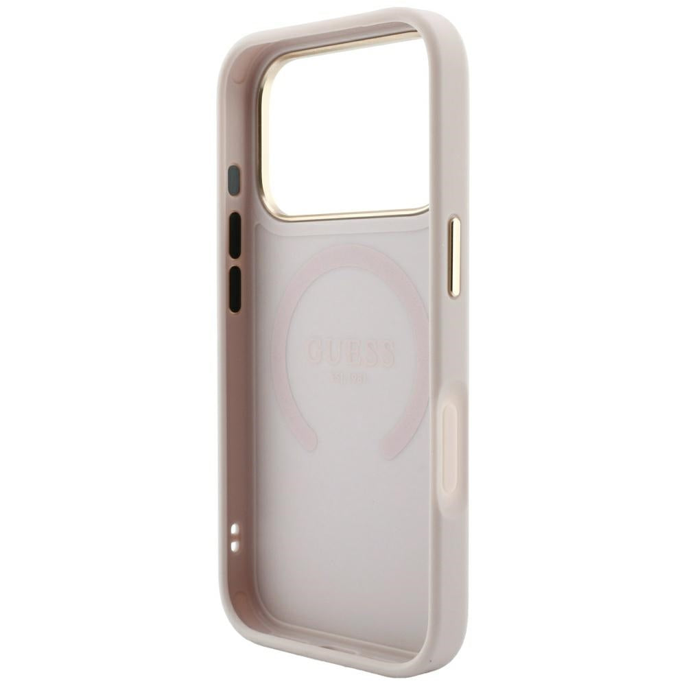 Etui MagSafe do Apple iPhone 18 Pro Max / 17 Pro Max, Guess, Saffiano Peony Ring, różowe