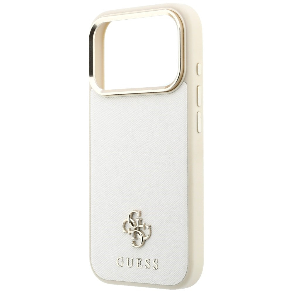 Etui MagSafe do Apple iPhone 18 Pro Max / 17 Pro Max, Guess, Saffiano Small 4G Classic, Beż