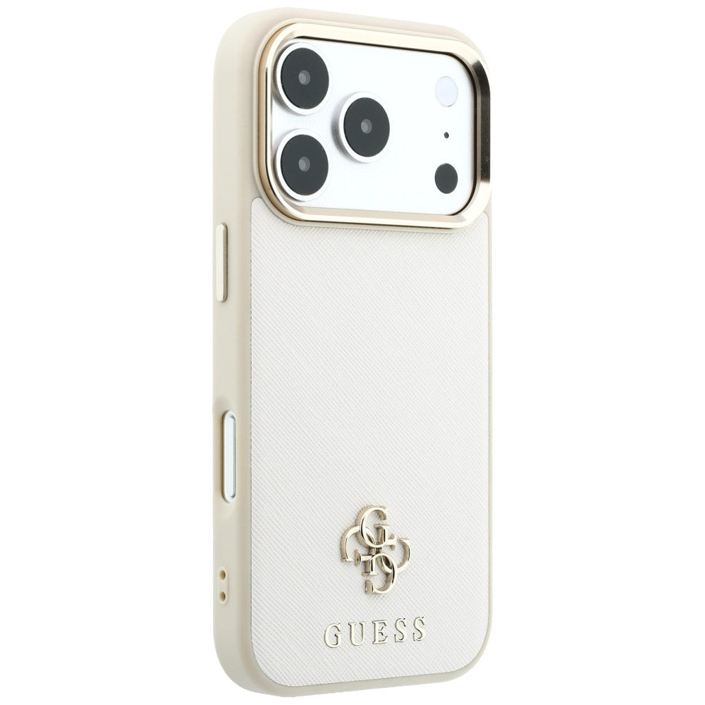 Etui MagSafe do Apple iPhone 18 Pro Max / 17 Pro Max, Guess, Saffiano Small 4G Classic, Beż