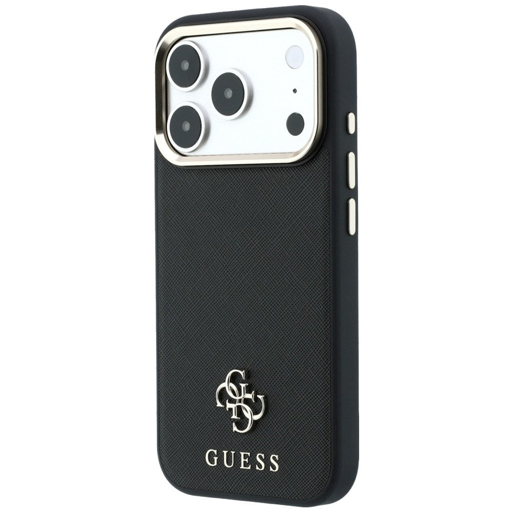 Etui MagSafe do Apple iPhone 18 Pro Max / 17 Pro Max, Guess, Saffiano Small 4G Classic, Czarny