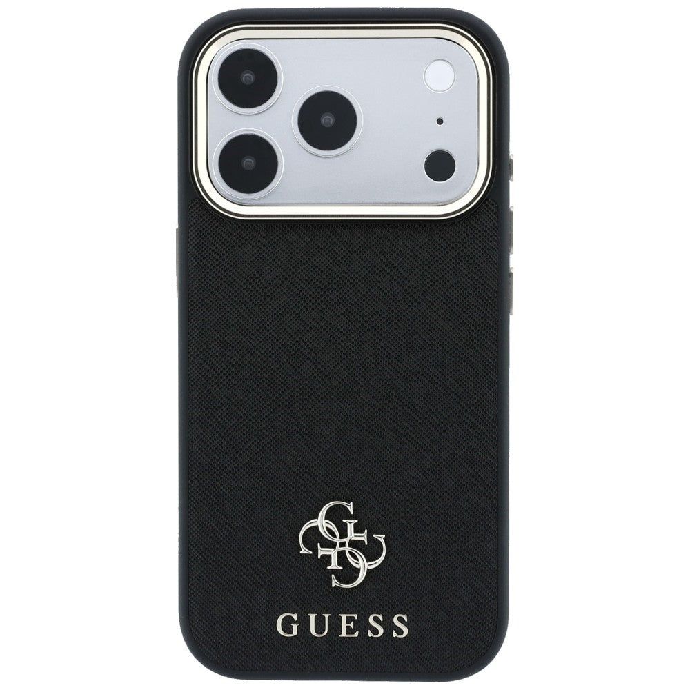 Etui MagSafe do Apple iPhone 18 Pro Max / 17 Pro Max, Guess, Saffiano Small 4G Classic, Czarny