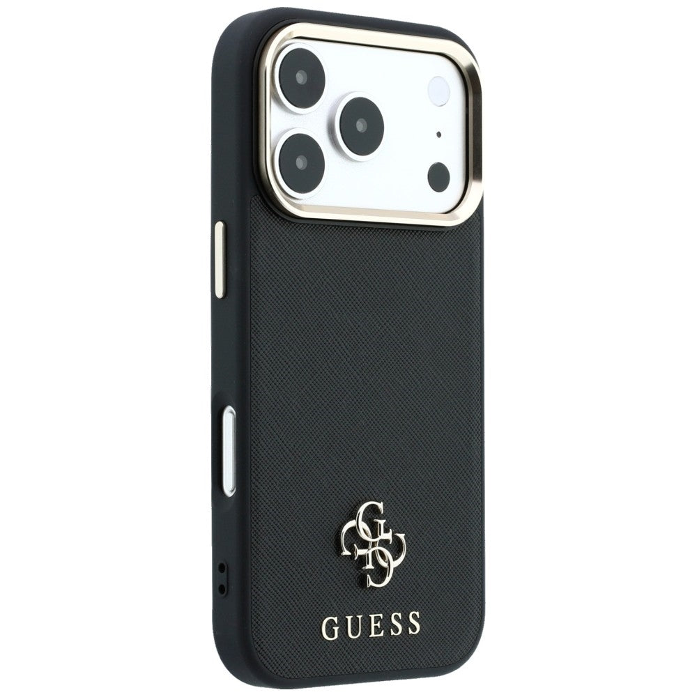Etui MagSafe do Apple iPhone 18 Pro Max / 17 Pro Max, Guess, Saffiano Small 4G Classic, Czarny