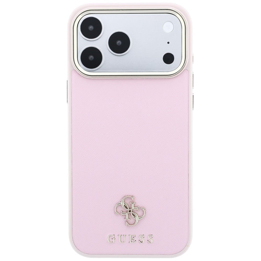 Etui MagSafe do Apple iPhone 18 Pro Max / 17 Pro Max, Guess, Saffiano Small 4G Classic, Różowe