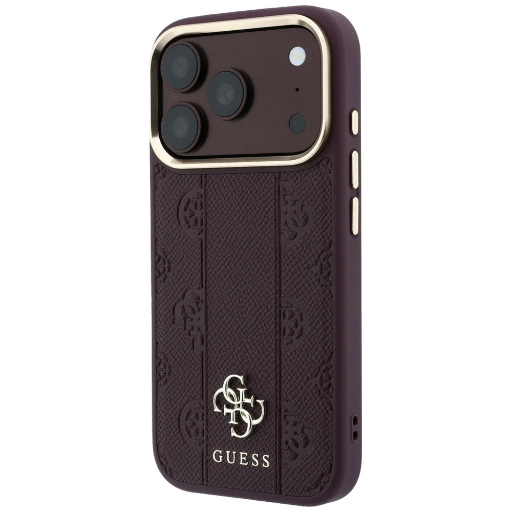 Etui MagSafe do Apple iPhone 18 Pro Max / 17 Pro Max, Guess, Stripe Peony 4G, Wiśniowy