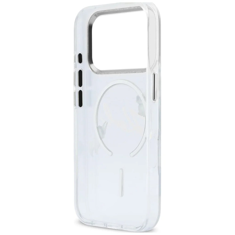 Etui MagSafe do Apple iPhone 18 Pro Max / 17 Pro Max, Karl Lagerfeld, IML Choupette Karl Script Logo, Przezroczyste