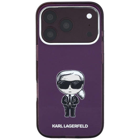 Etui MagSafe do Apple iPhone 18 Pro Max / 17 Pro Max, Karl Lagerfeld, IML Ikonik Sketch Print, Wiśniowy