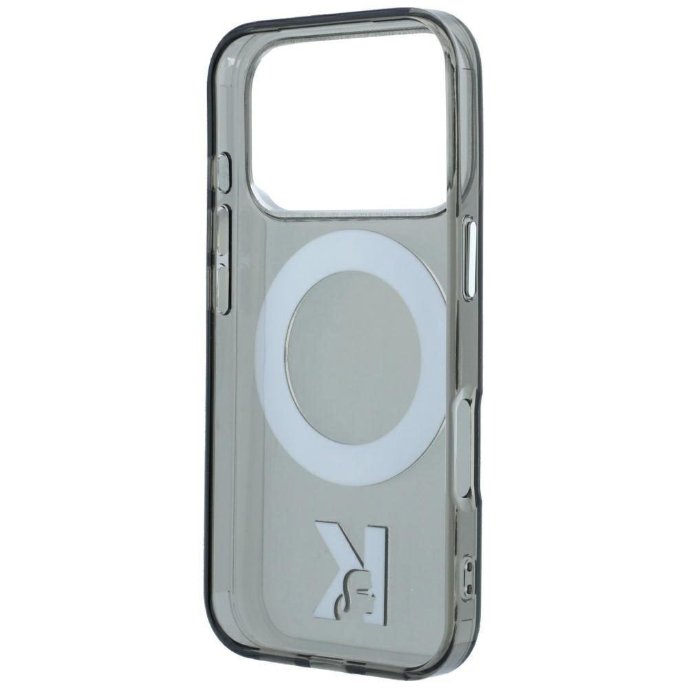 Etui MagSafe na Apple iPhone 18 Pro Max / 17 Pro Max, Karl Lagerfeld, IML Ring Stand Kameo Metal, Czarny