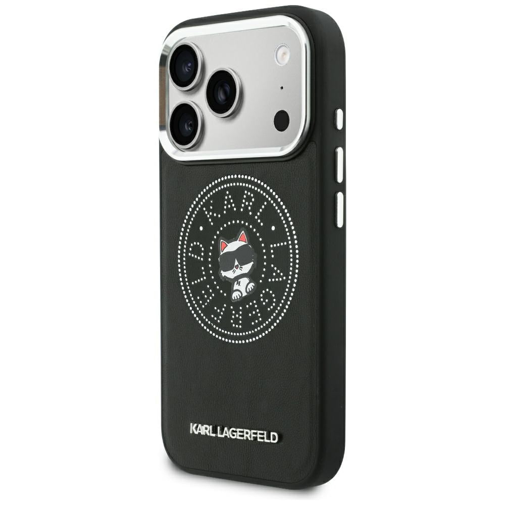 Etui MagSafe do Apple iPhone 18 Pro Max / 17 Pro Max, Karl Lagerfeld, Point and Choupette Sketch, Czarna