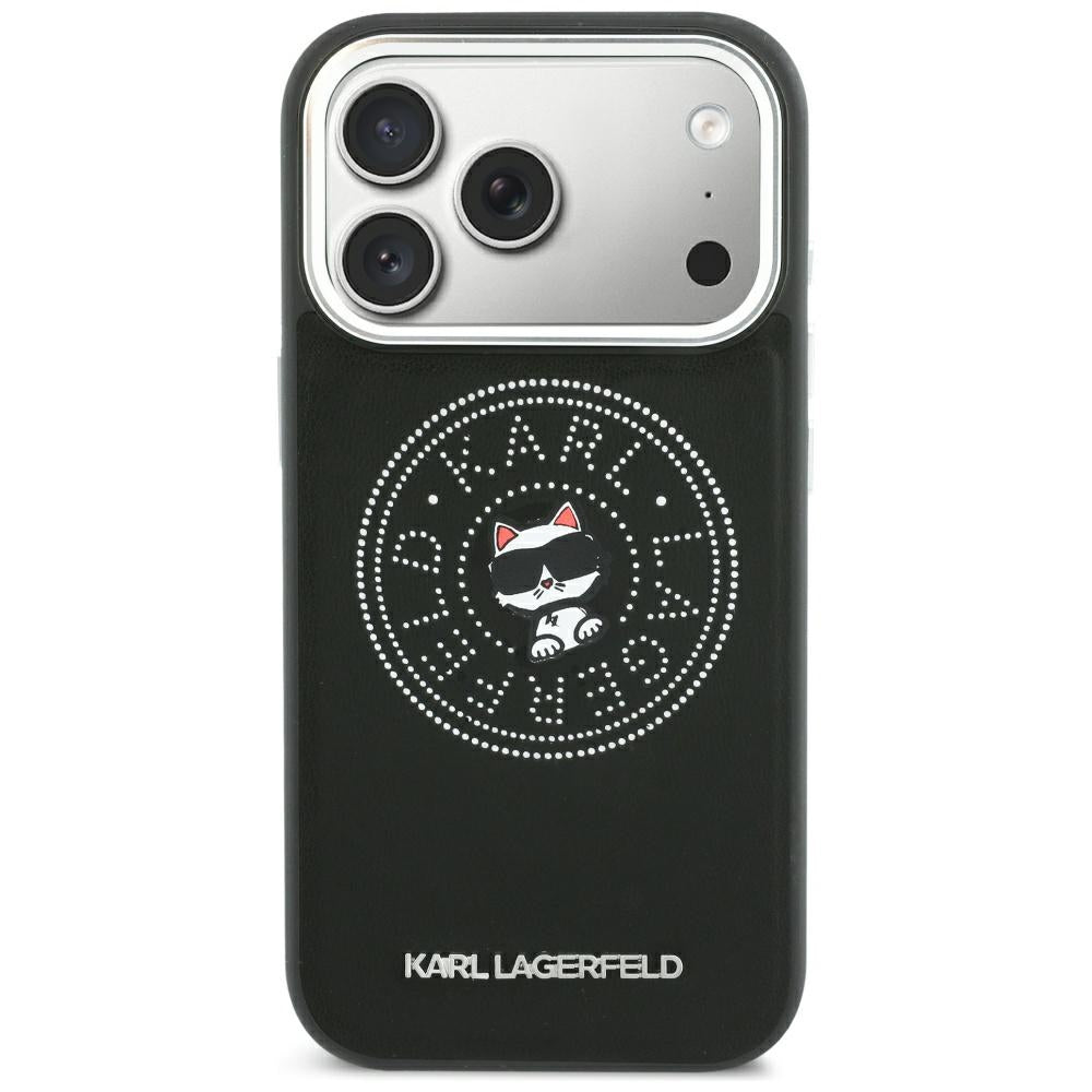 Etui MagSafe do Apple iPhone 18 Pro Max / 17 Pro Max, Karl Lagerfeld, Point and Choupette Sketch, Czarna