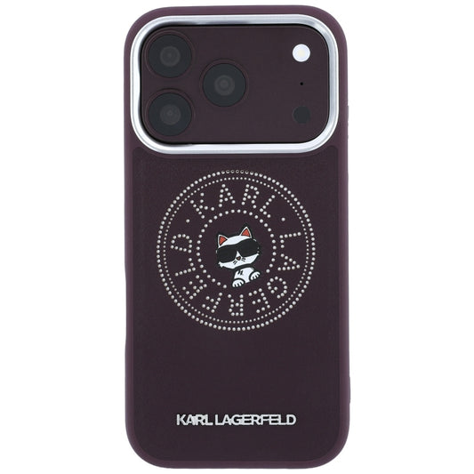 Etui MagSafe do Apple iPhone 18 Pro Max / 17 Pro Max, Karl Lagerfeld, Point and Choupette Sketch, Wiśniowy