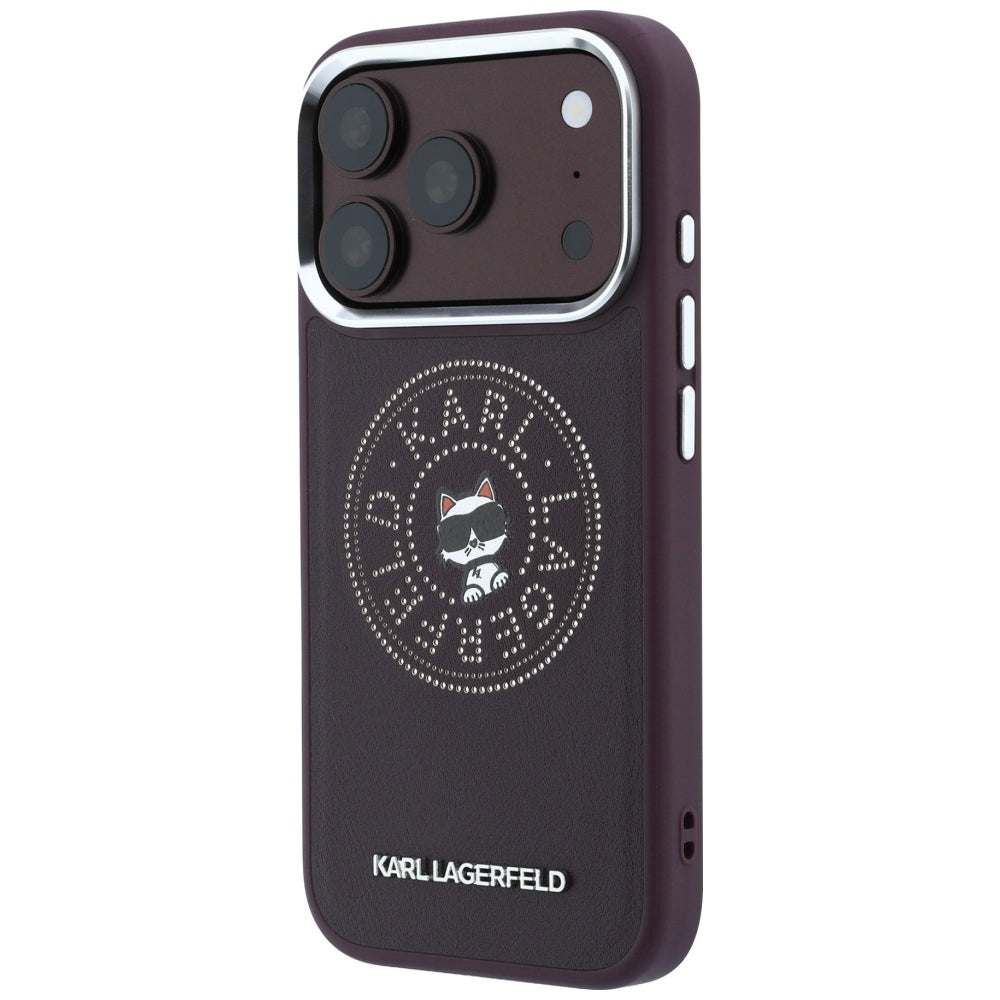 Etui MagSafe do Apple iPhone 18 Pro Max / 17 Pro Max, Karl Lagerfeld, Point and Choupette Sketch, Wiśniowy