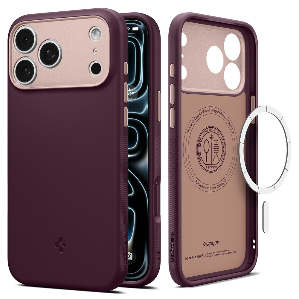 Etui MagSafe do Apple iPhone 18 Pro Max / 17 Pro Max, Spigen, Caseology Nano Pop, Wiśniowy ACS12141