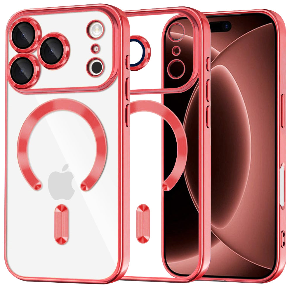 Etui MagSafe do Apple iPhone 18 Pro Max / 17 Pro Max, Techsuit, Luxury Crystal, Czerwony