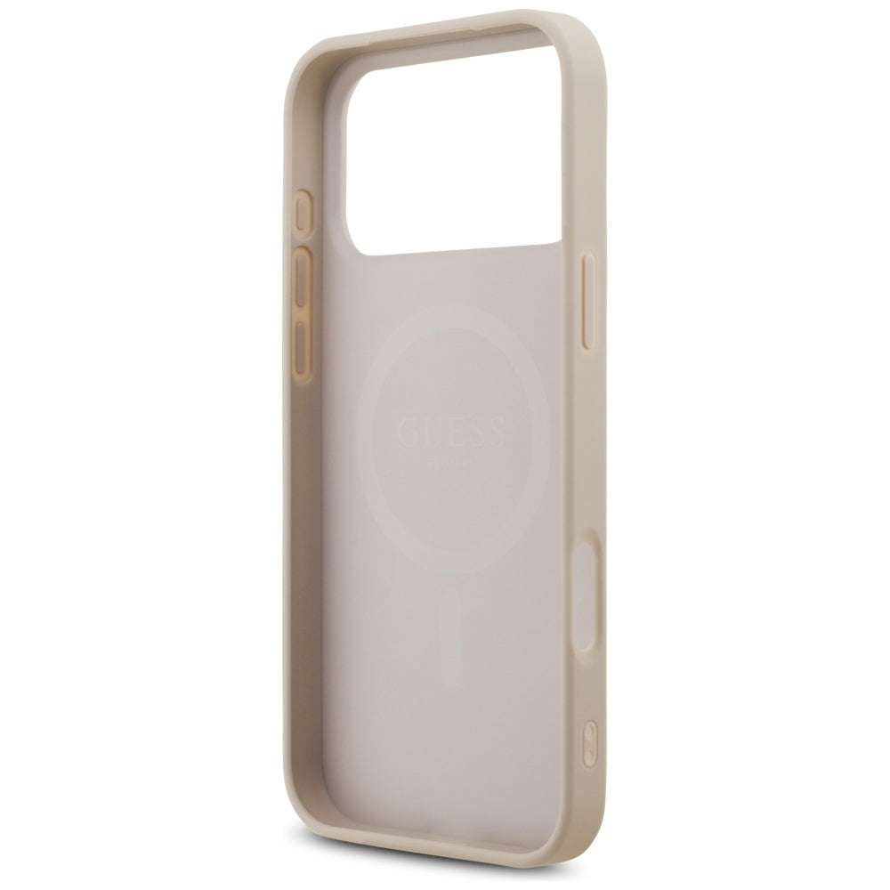Etui MagSafe do Apple iPhone 18 Pro Max, Guess, 4G Triangle Strass, Różowe