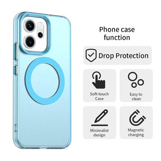 Etui MagSafe do Oppo Reno16 F / Reno16 FS, Techsuit, CandyCase, Niebieskie