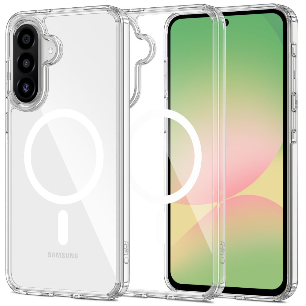 Etui MagSafe dla Samsung Galaxy A56 A566, Tech-Protect, Flexair Hybrid, Przezroczyste