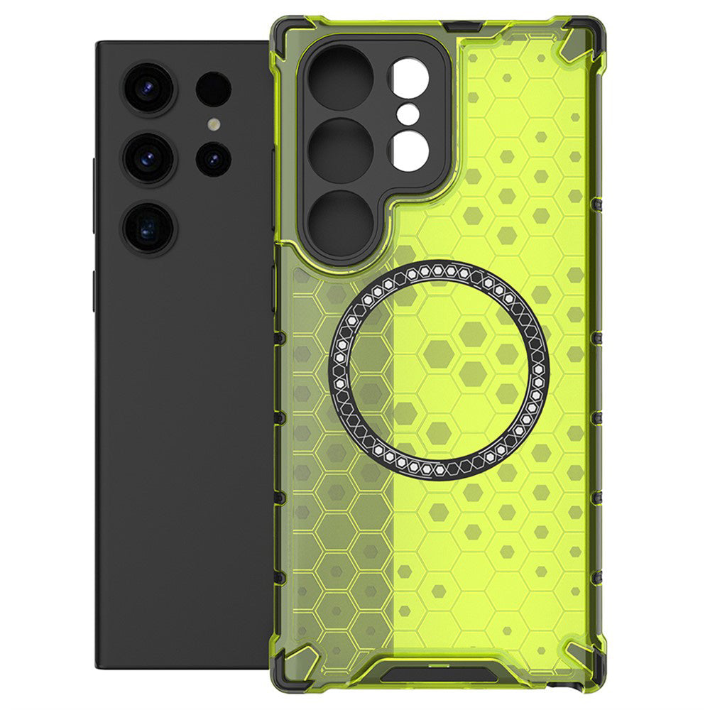 Etui MagSafe do Samsung Galaxy S25 Ultra S938, Techsuit, HoneyComb Shield, Zielony