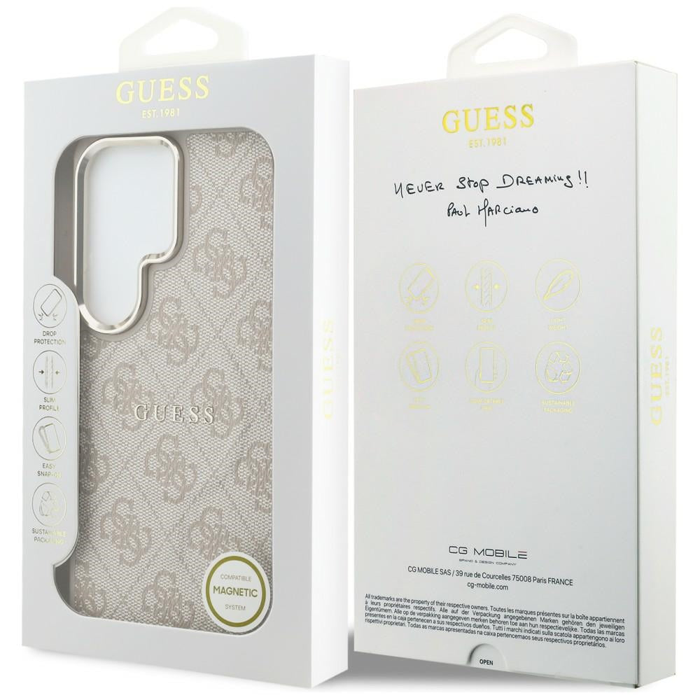 Etui MagSafe dla Samsung Galaxy S26 Ultra S948, Guess, 4G Embossed Ring, Różowy