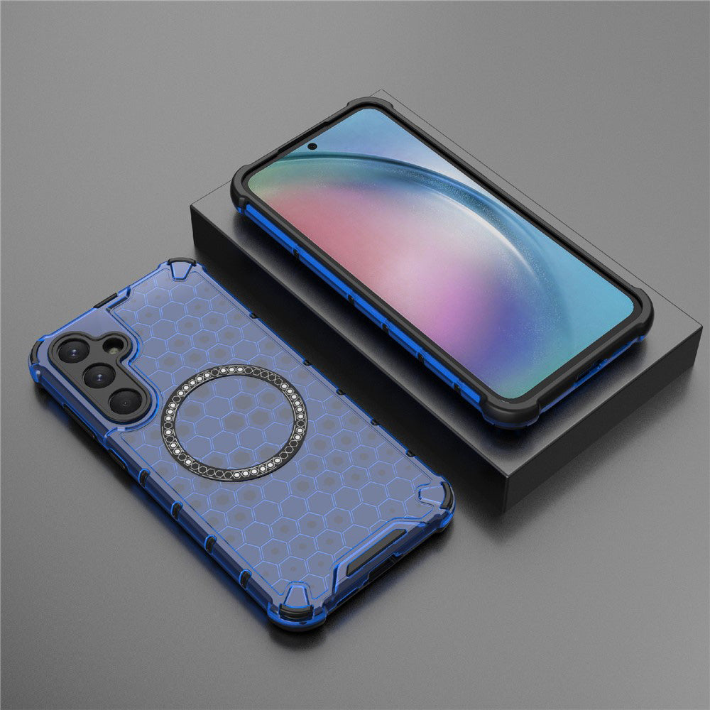 Etui MagSafe do Samsung Galaxy A26 A266, Techsuit, HoneyComb Shield, Niebieskie
