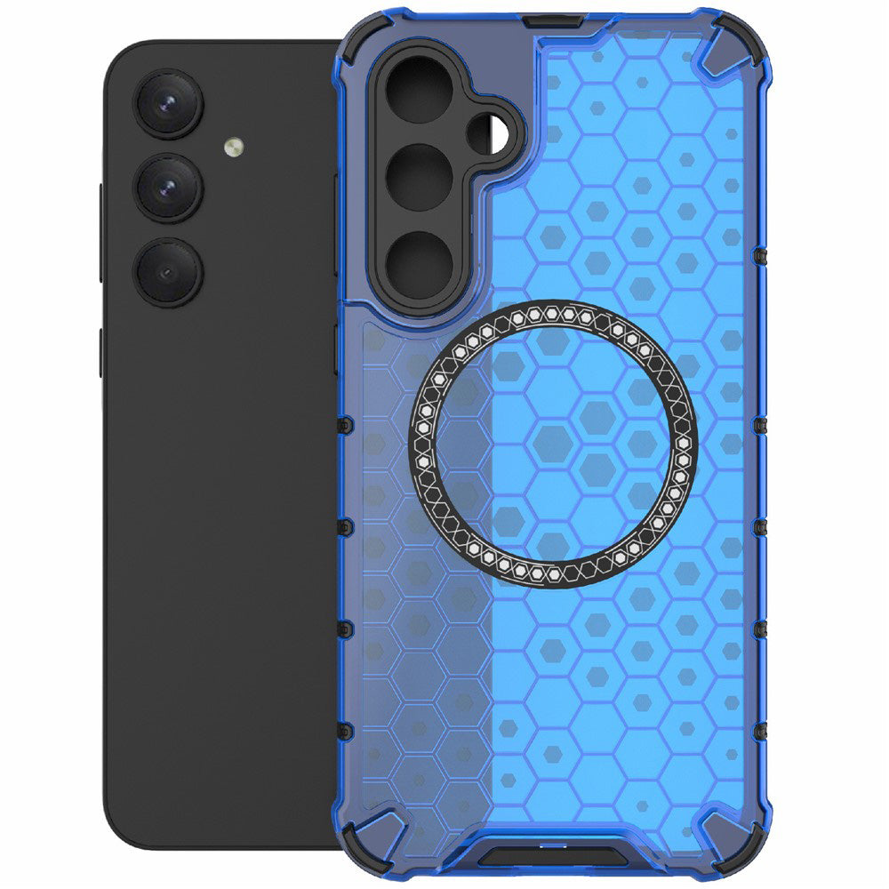 Etui MagSafe do Samsung Galaxy A26 A266, Techsuit, HoneyComb Shield, Niebieskie