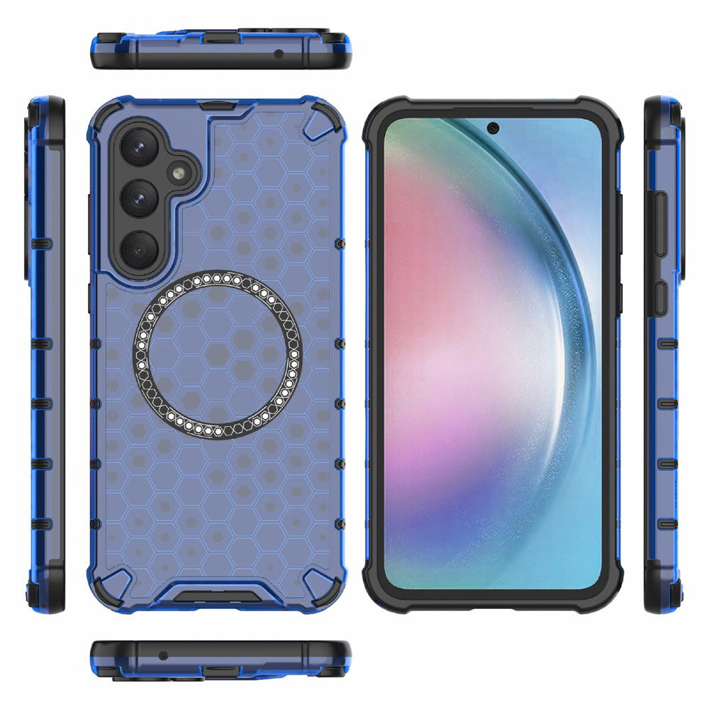 Etui MagSafe do Samsung Galaxy A26 A266, Techsuit, HoneyComb Shield, Niebieskie