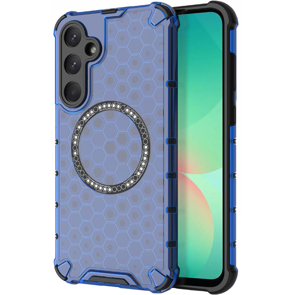 Etui MagSafe do Samsung Galaxy A26 A266, Techsuit, HoneyComb Shield, Niebieskie