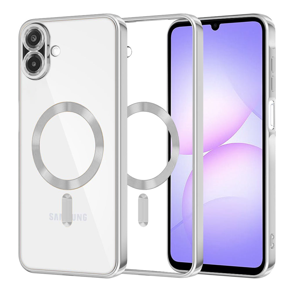 Etui MagSafe do Samsung Galaxy A07 4G A075, Techsuit, Luxury Crystal, Srebrne