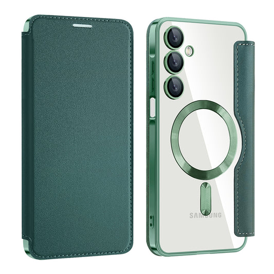 Etui MagSafe do Samsung Galaxy A16 5G A166 / A16 4G A165, Techsuit, SmartMag Book, Zielony