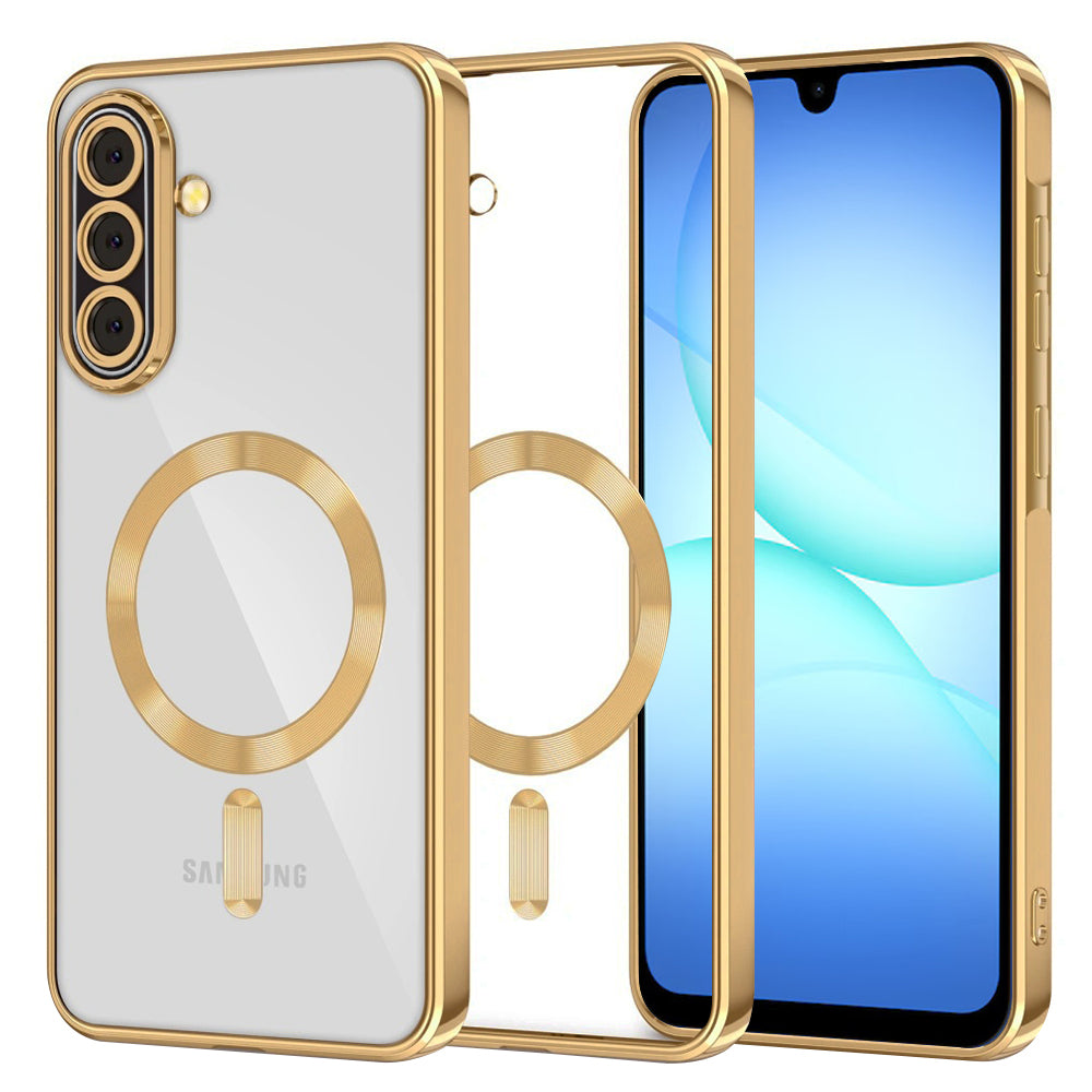Etui MagSafe do Samsung Galaxy A17 4G / A17 5G, Techsuit, Luxury Crystal, Złote