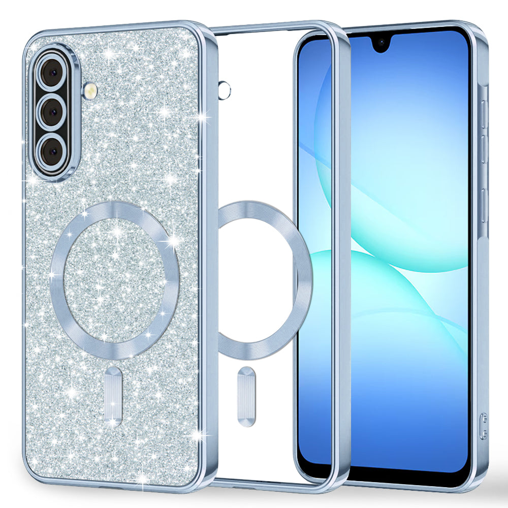 Etui MagSafe do Samsung Galaxy A17 4G / A17 5G, Techsuit, Luxury Glitter, Bleu