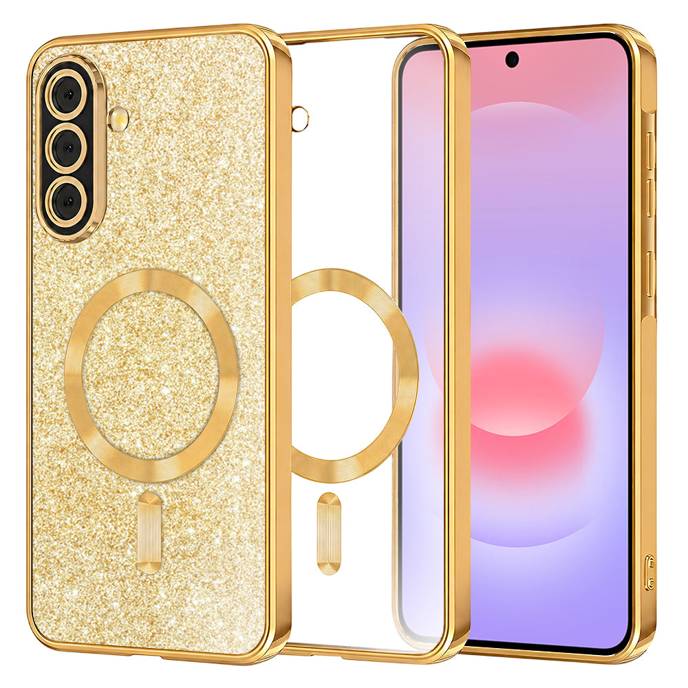 Etui MagSafe do Samsung Galaxy A37 5G, Techsuit, Luxury Glitter, Złote