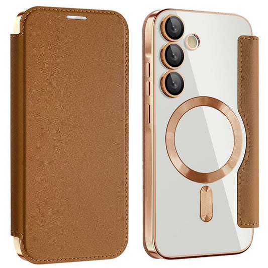 Etui MagSafe do Samsung Galaxy A55 5G A556, Techsuit, SmartMag Book, Brązowy