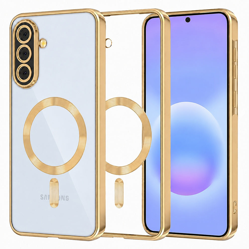 Etui MagSafe do Samsung Galaxy A57 5G, Techsuit, Luxury Crystal, Złote