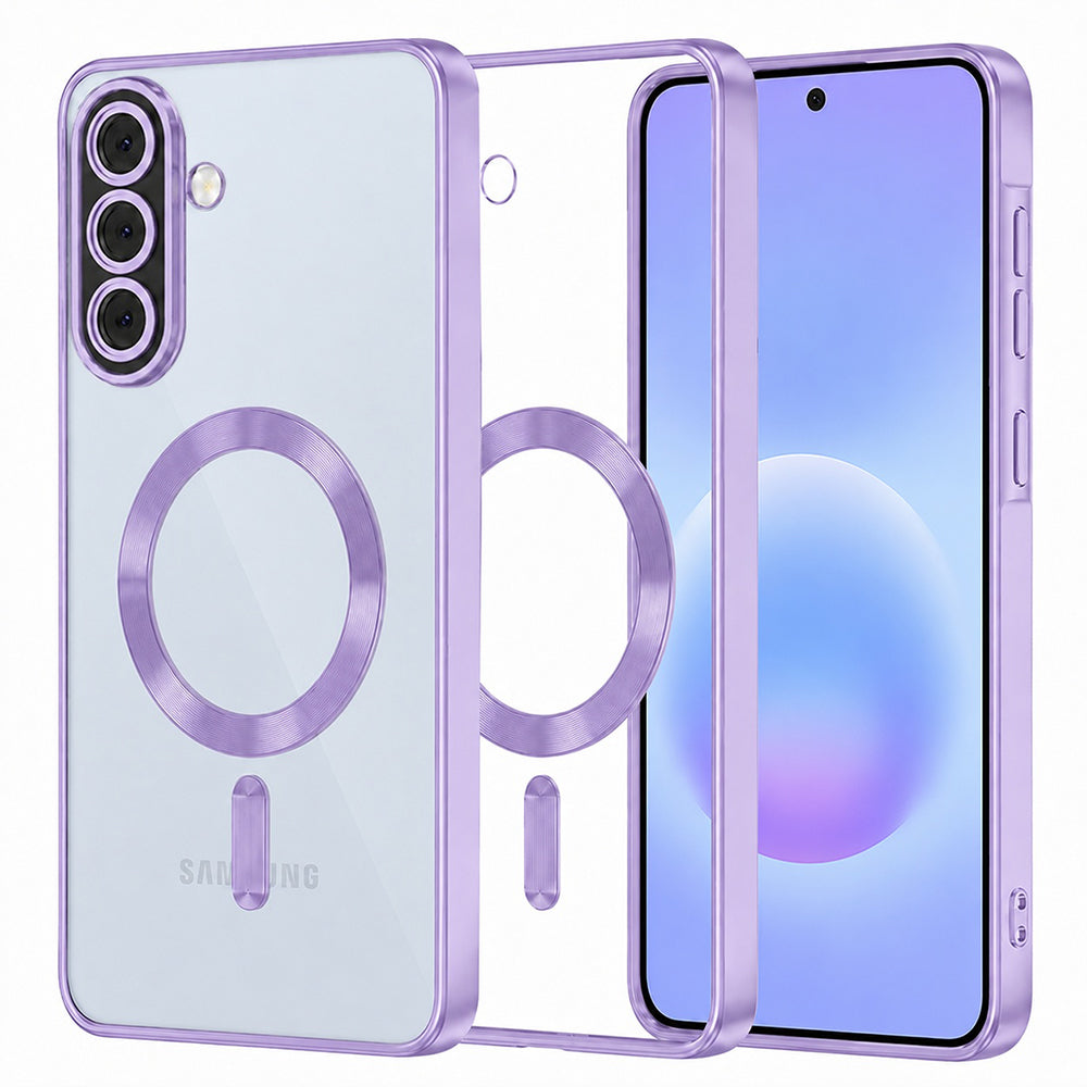 Etui MagSafe do Samsung Galaxy A57 5G, Techsuit, Luxury Crystal, Jasny Fiolet