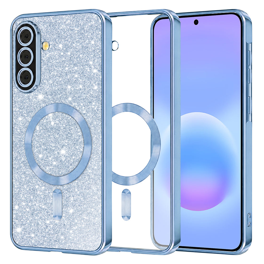 Etui MagSafe do Samsung Galaxy A57 5G, Techsuit, Luxury Glitter, Bleu