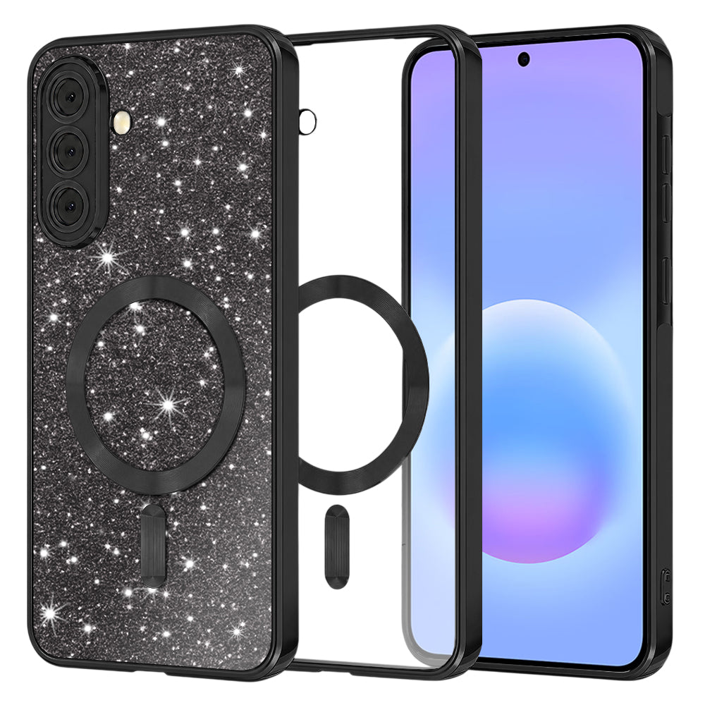 Etui MagSafe do Samsung Galaxy A57 5G, Techsuit, Luxury Glitter, czarne