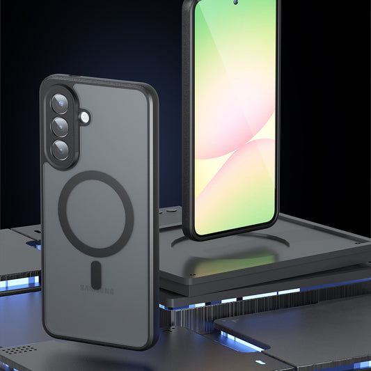 Etui MagSafe dla Samsung Galaxy A57 5G, Techsuit, PureFrost, Czarne Satynowe