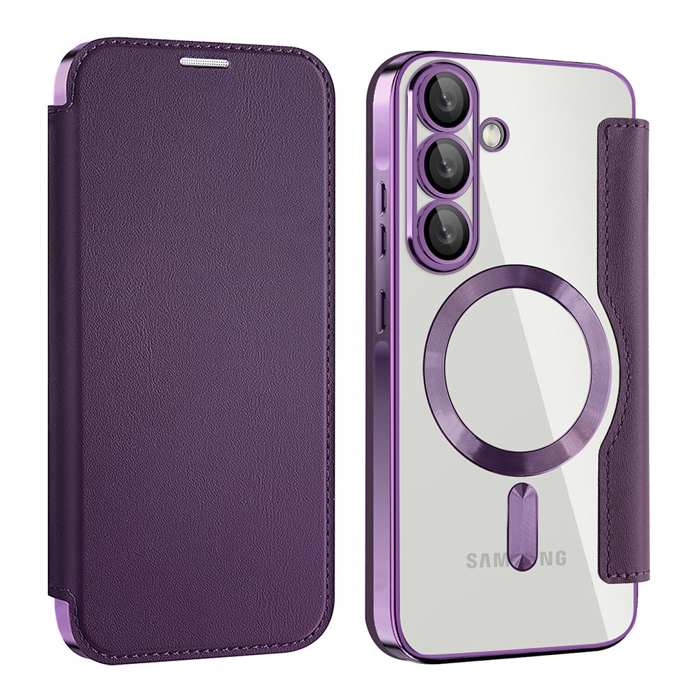 Etui MagSafe dla Samsung Galaxy A57 5G, Techsuit, SmartMag Book, Fioletowy