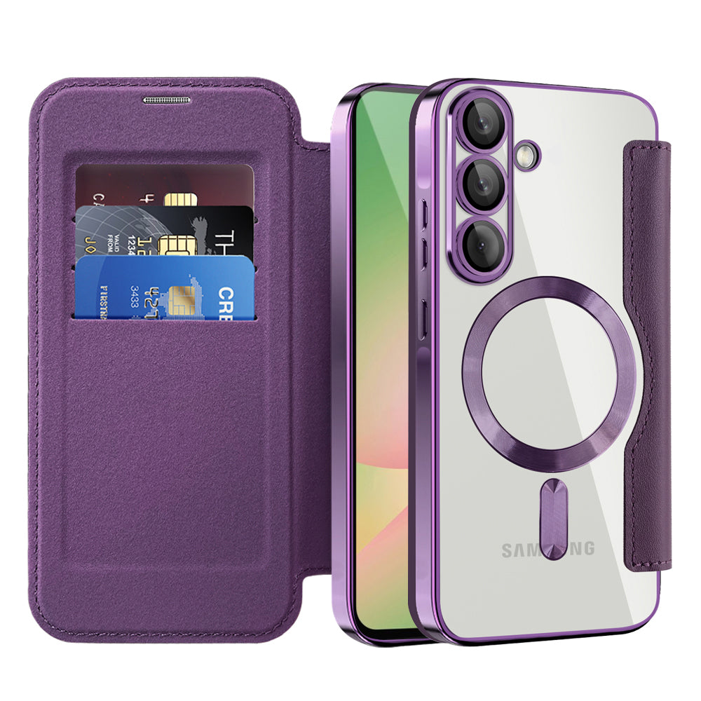 Etui MagSafe dla Samsung Galaxy A57 5G, Techsuit, SmartMag Book, Fioletowy
